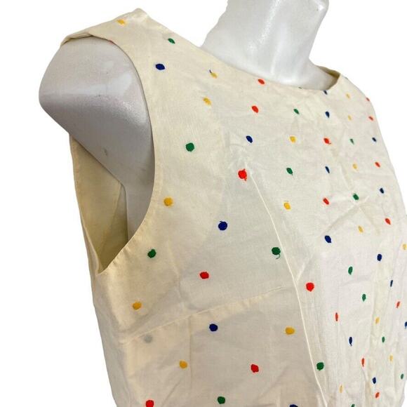 Judy Bond Womens Vintage Colorful Embroidered Sleeveless Top Shirt USA Made sz S - Picture 4 of 16